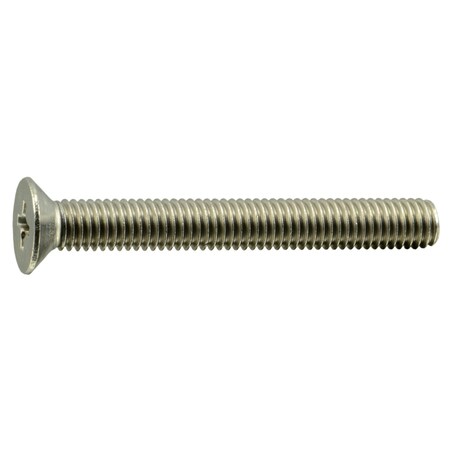 Midwest Fastener M5-0.80 x 40 mm Phillips Flat Machine Screw, Plain A2 Stainless Steel, 10 PK 38067